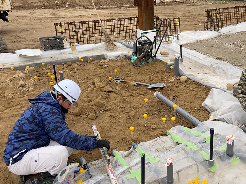 山口県山口市のサンショウ技建の給水管　埋設作業